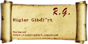 Rigler Gibárt névjegykártya